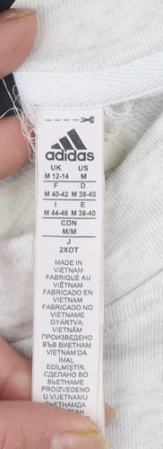 Adidas Women Grey Logo Crew Neck Sweatshirt Size M 12-14
