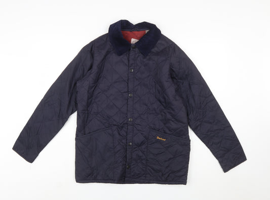 Barbour Boys Blue Quilted Jacket XL 12-13 Years Lined Casual Outdoor Coat