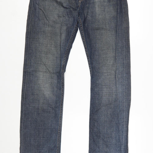 Lee Men's Blue Straight Leg Regular Fit Denim Jeans W32 L34