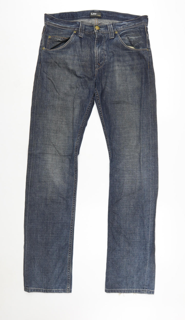 Lee Men's Blue Straight Leg Regular Fit Denim Jeans W32 L34