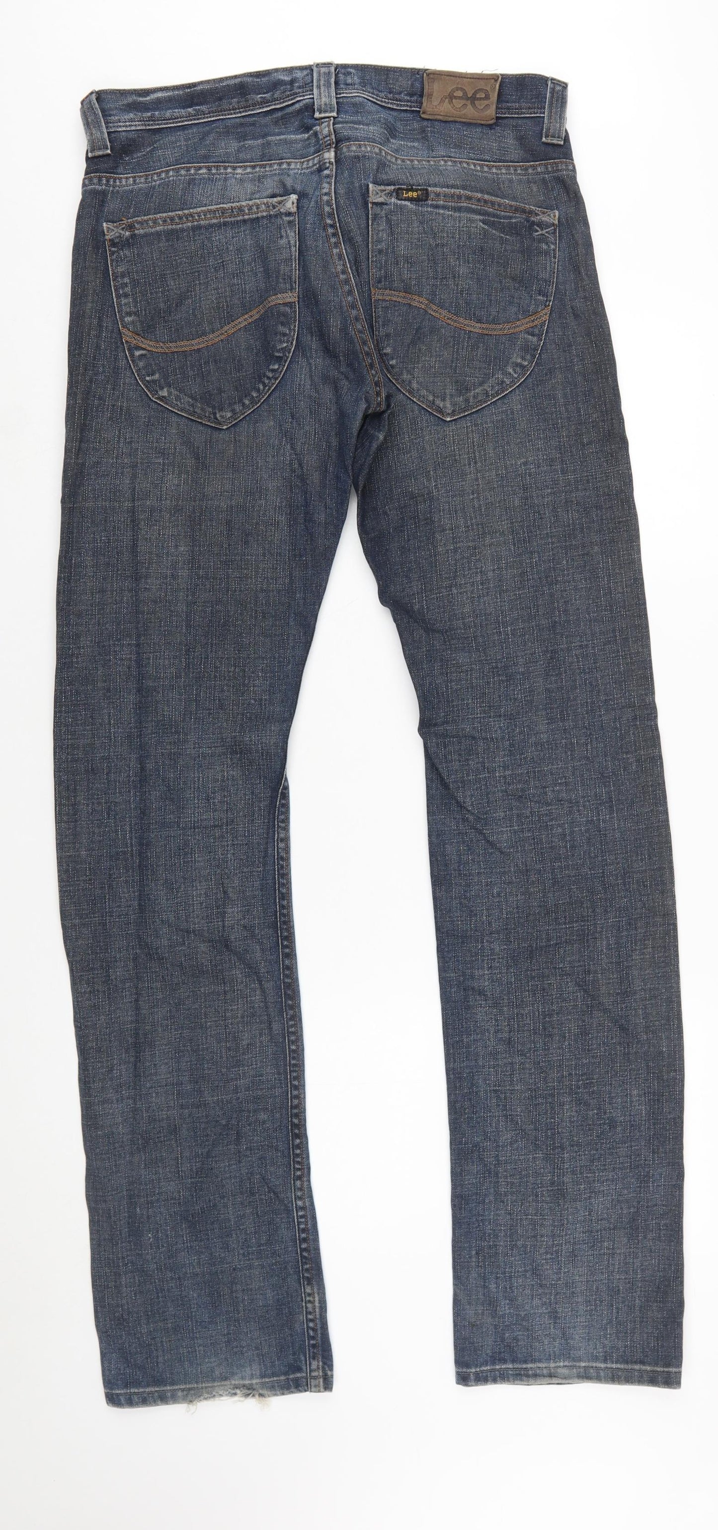 Lee Men's Blue Straight Leg Regular Fit Denim Jeans W32 L34