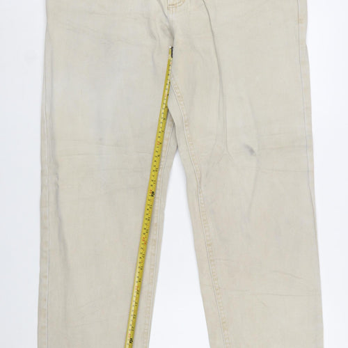 Lee Men's Beige 38x30 Straight Fit Cotton Denim Jeans