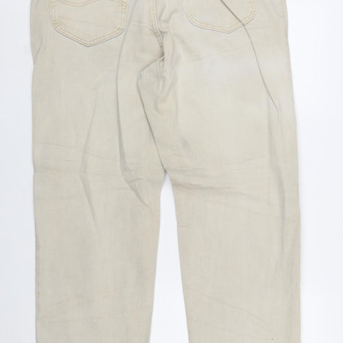 Lee Men's Beige 38x30 Straight Fit Cotton Denim Jeans
