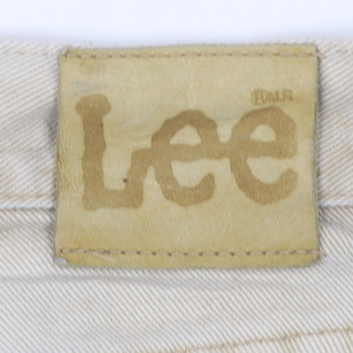 Lee Men's Beige 38x30 Straight Fit Cotton Denim Jeans
