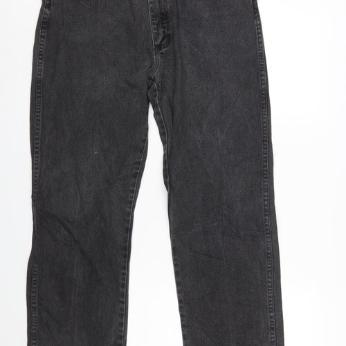Wrangler Men's Black Straight Jeans 36x30 Regular Fit Denim