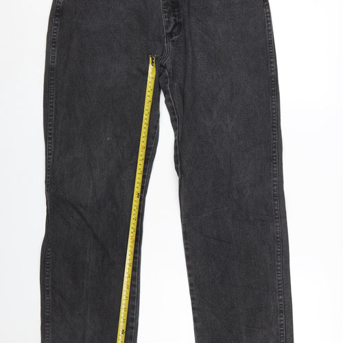 Wrangler Men's Black Straight Jeans 36x30 Regular Fit Denim