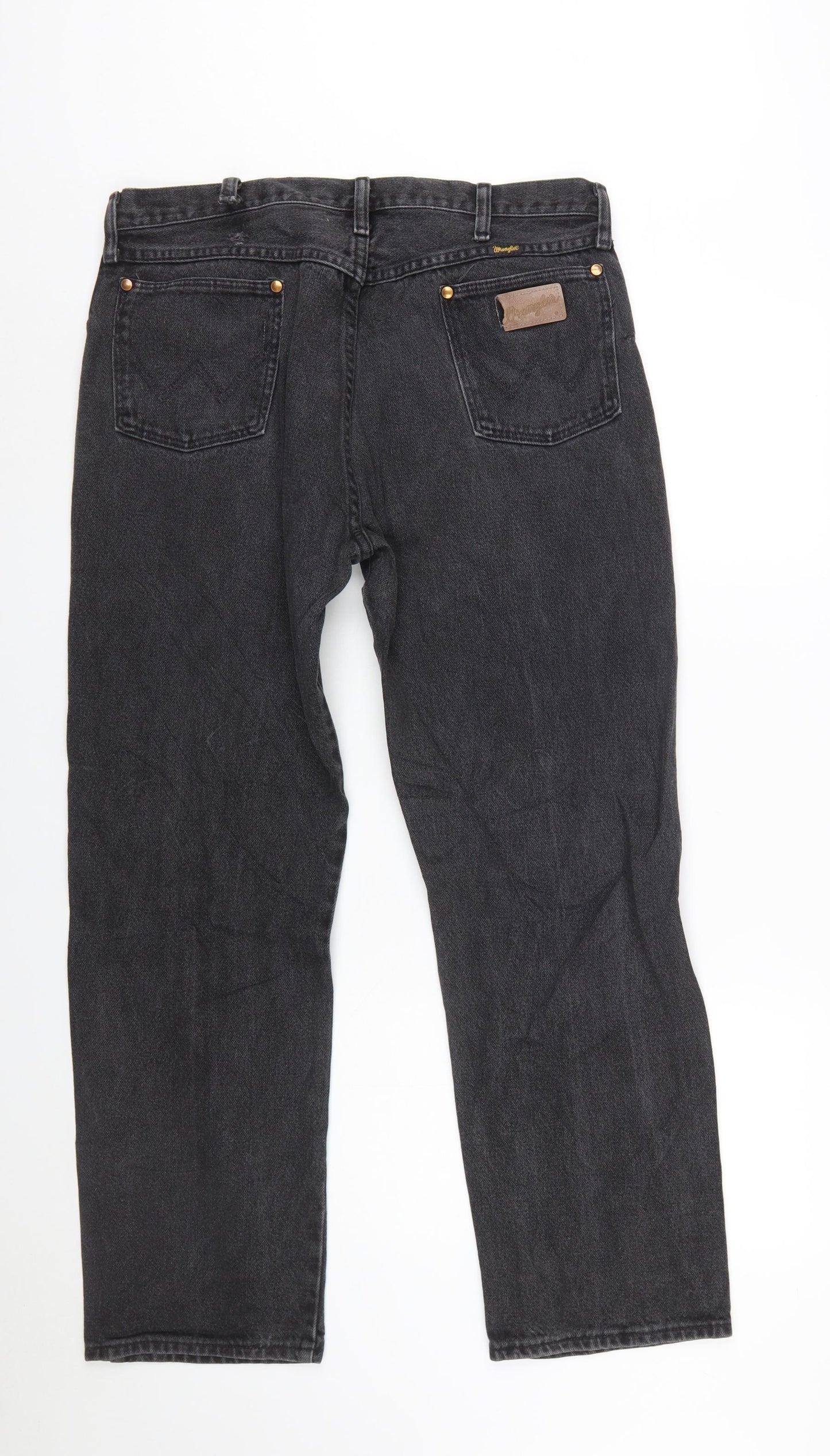 Wrangler Men's Black Straight Jeans 36x30 Regular Fit Denim
