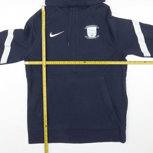 Nike Men's Blue Dri-FIT Pullover Hoodie Medium Football Sports Top