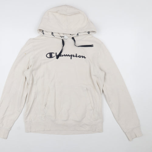 Champion Womens Beige XL Pullover Hoodie Cotton Blend Casual Sweatshirt