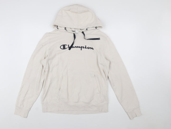 Champion Womens Beige XL Pullover Hoodie Cotton Blend Casual Sweatshirt