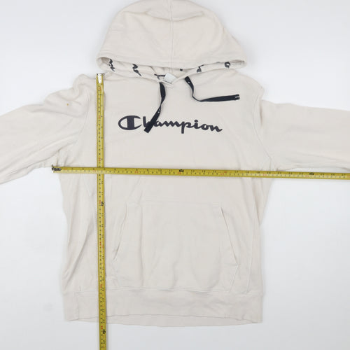 Champion Womens Beige XL Pullover Hoodie Cotton Blend Casual Sweatshirt