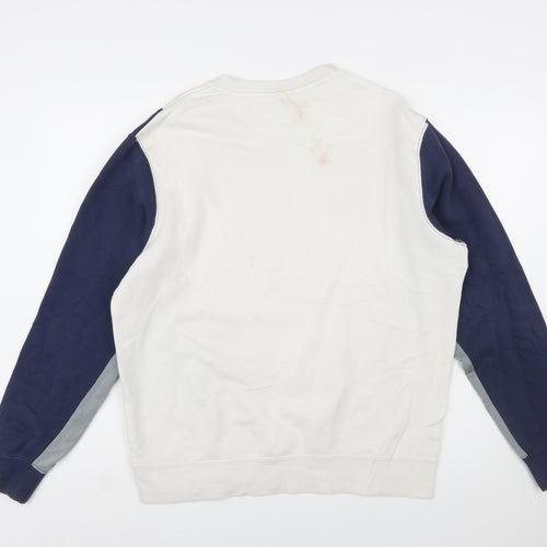 Nike Men's Grey Blue Crew Neck Pullover Sweatshirt M