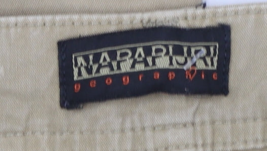 Napapijri Men's Beige Cotton Cargo Trousers 34W 34L Regular Fit