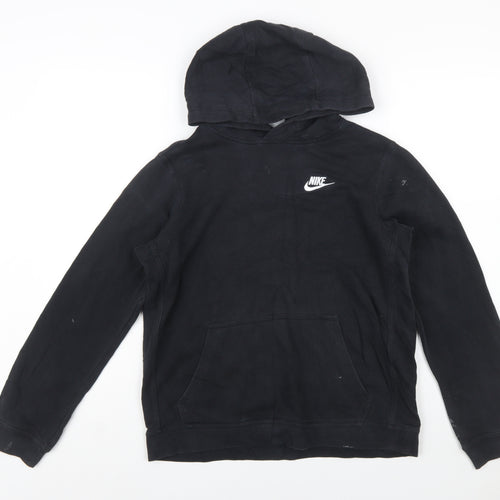Nike Boys Black XL Pullover Hoodie Cotton Blend Logo Sportswear