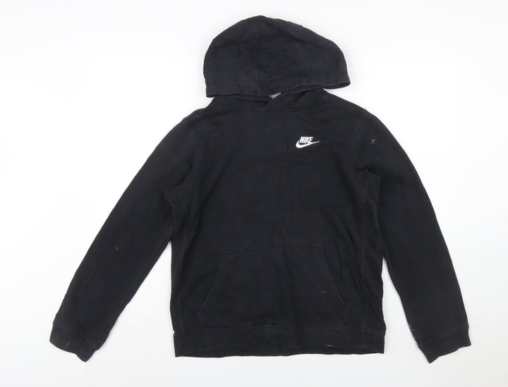 Nike Boys Black XL Pullover Hoodie Cotton Blend Logo Sportswear