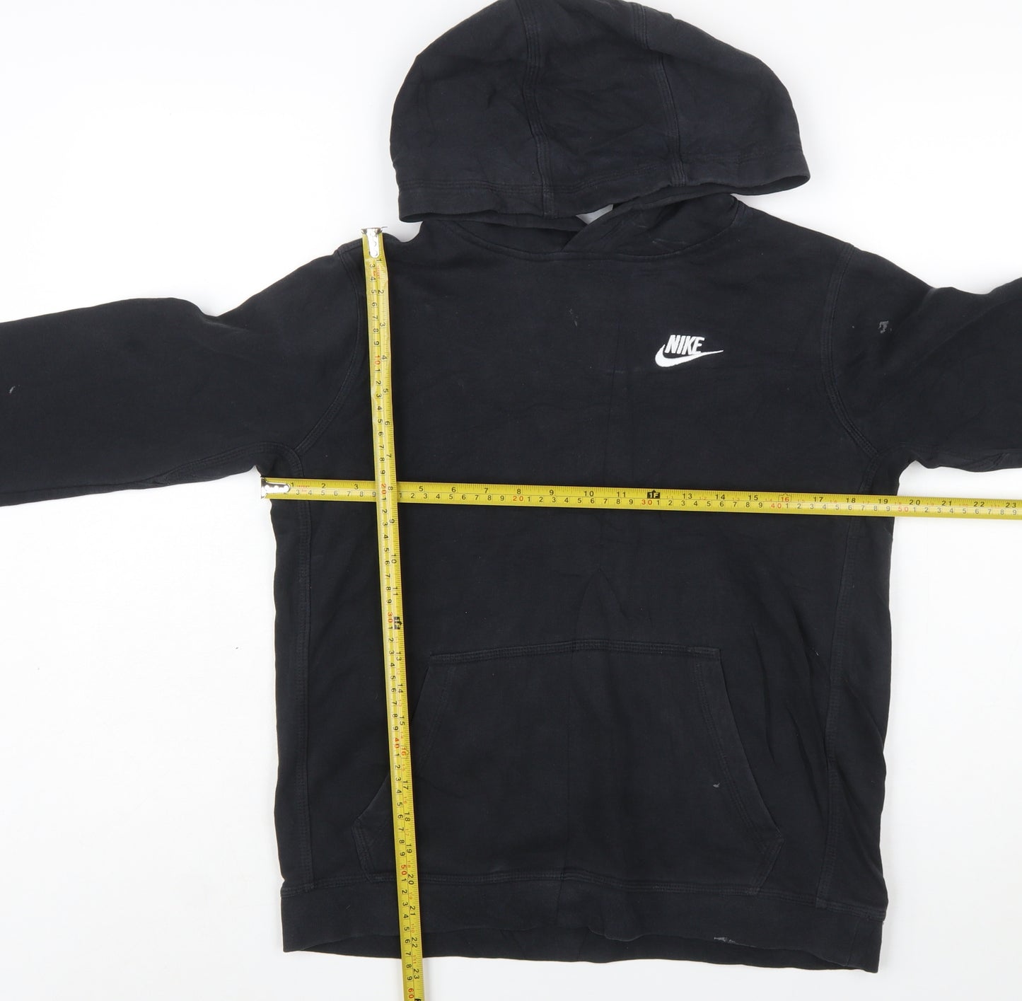 Nike Boys Black XL Pullover Hoodie Cotton Blend Logo Sportswear