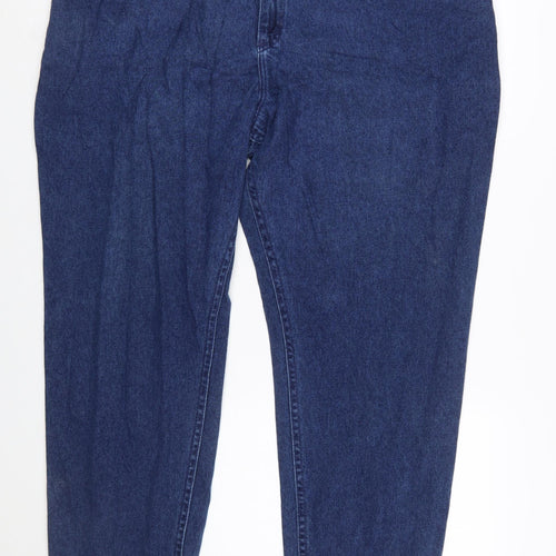 Lee Womens Blue 24W High Rise Relaxed Mom Jeans