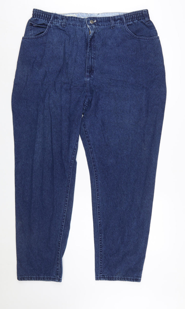 Lee Womens Blue 24W High Rise Relaxed Mom Jeans
