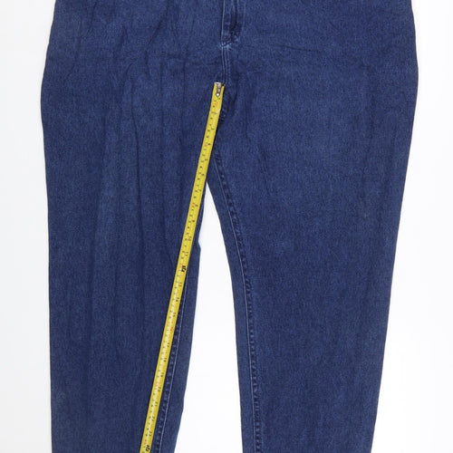 Lee Womens Blue 24W High Rise Relaxed Mom Jeans