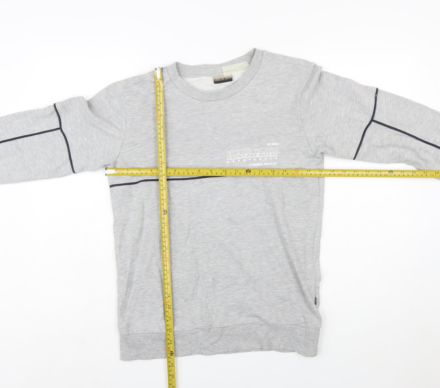 Napapijri Boys Grey Crew Neck Pullover Sweatshirt Size 14 Years