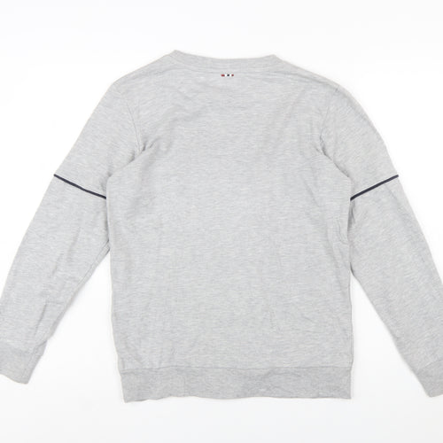 Napapijri Boys Grey Crew Neck Pullover Sweatshirt Size 14 Years