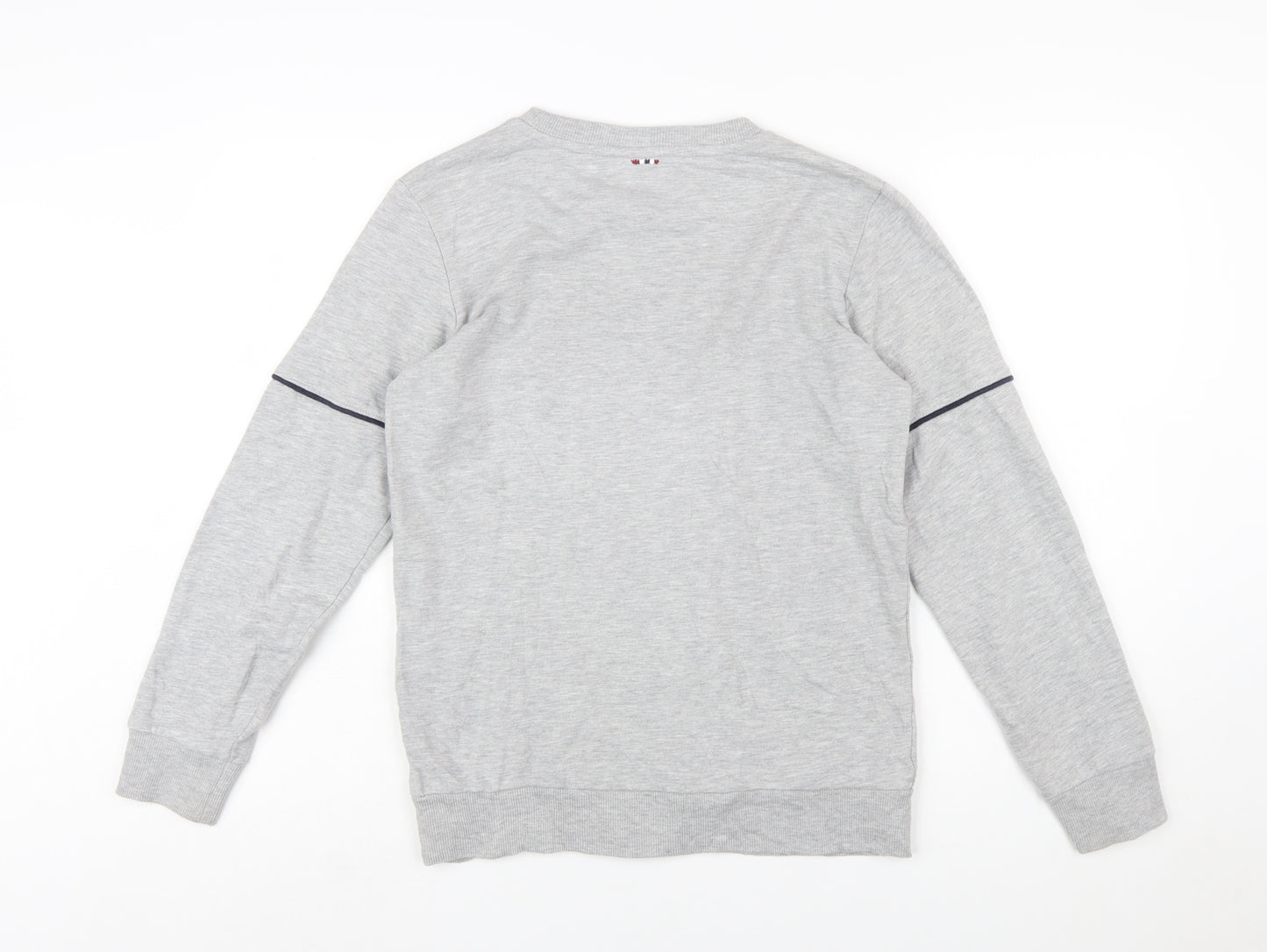 Napapijri Boys Grey Crew Neck Pullover Sweatshirt Size 14 Years
