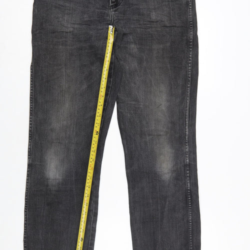 Wrangler Men's Black Grey Straight Texas Stretch Jeans W33 L34
