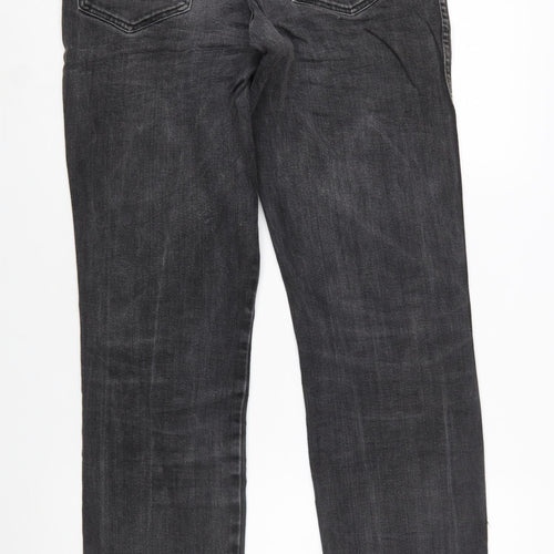 Wrangler Men's Black Grey Straight Texas Stretch Jeans W33 L34