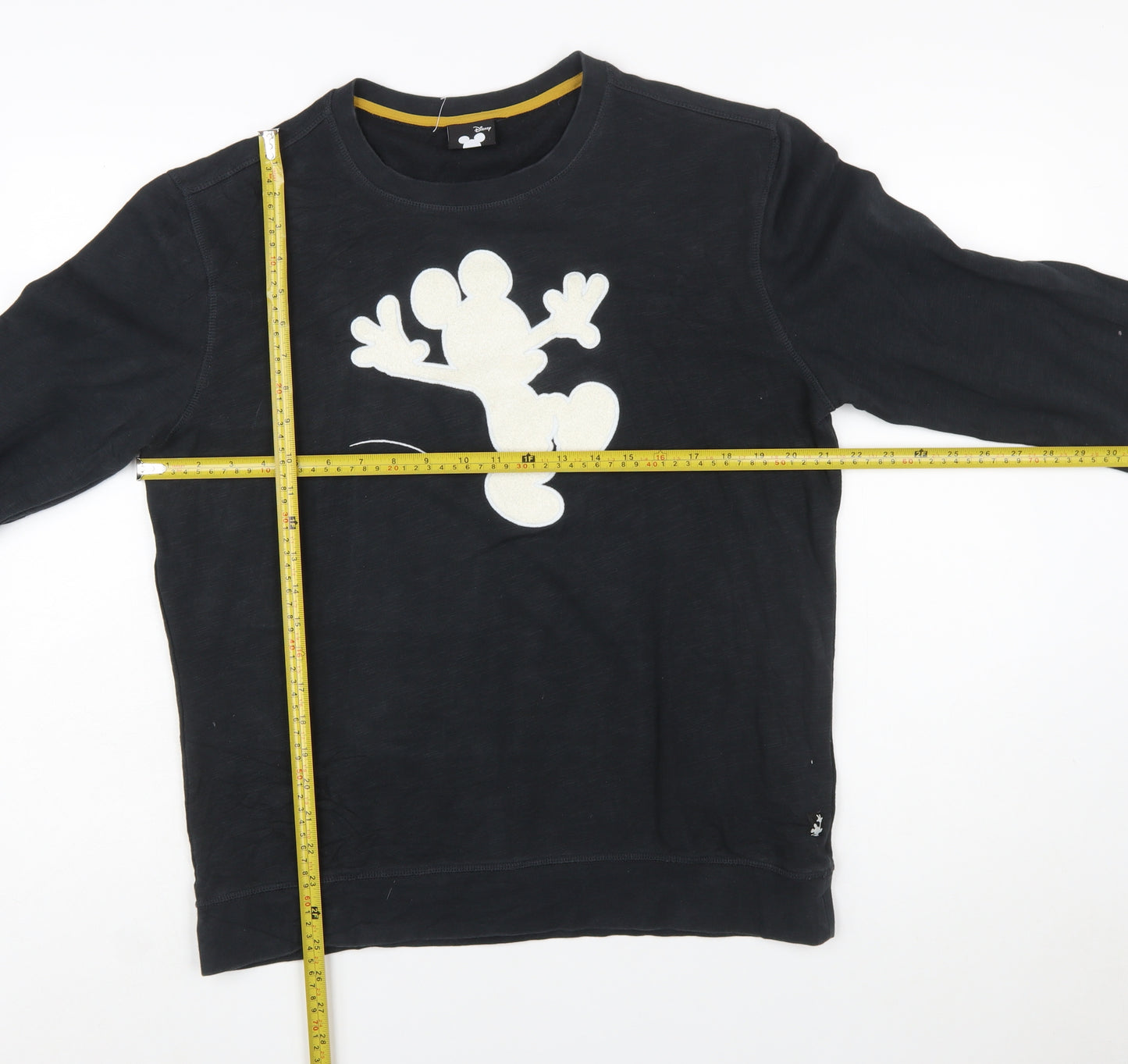 Disney Women's Black Mickey Sweatshirt L Cotton Pullover Casual