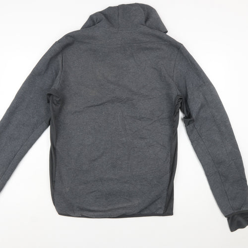 Adidas Men's Grey Full Zip Hoodie L Cotton Blend Sportswear
