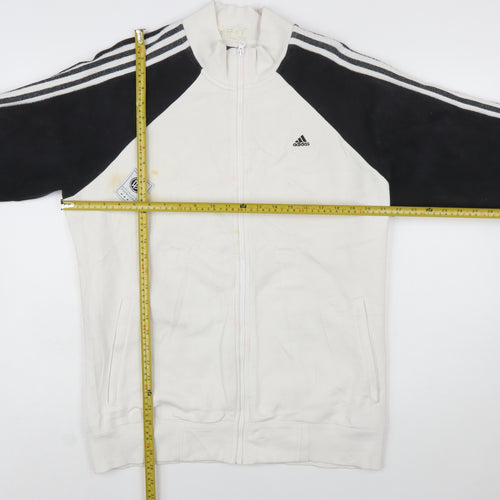 Adidas Men's White Full Zip Sweatshirt L Sports Fleece Jacket