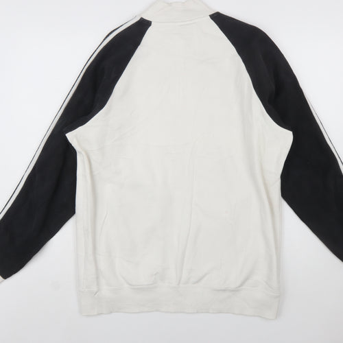 Adidas Men's White Full Zip Sweatshirt L Sports Fleece Jacket