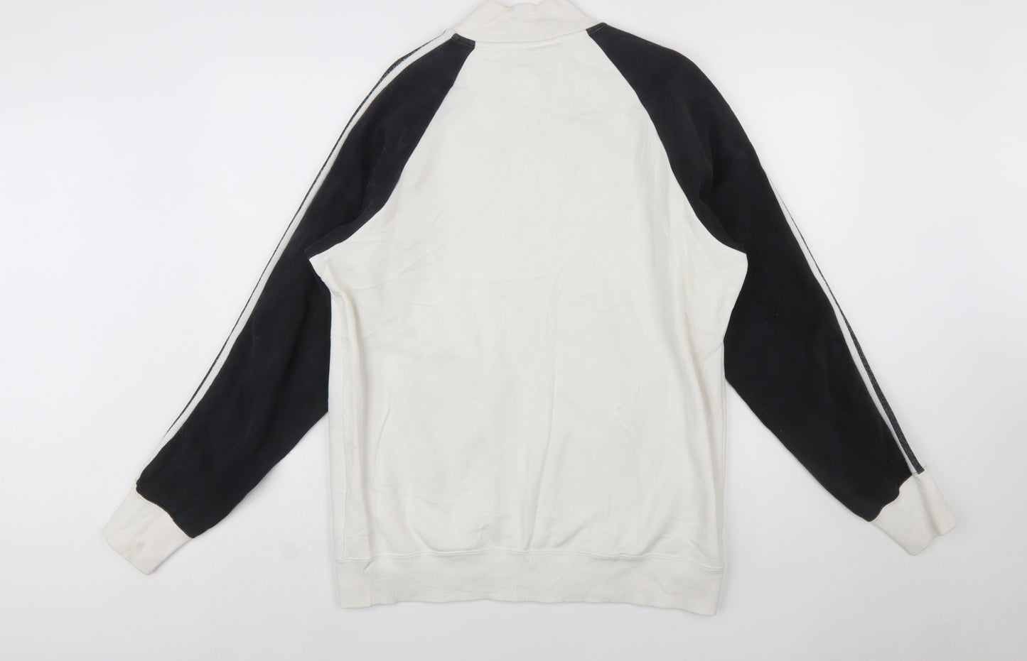 Adidas Men's White Full Zip Sweatshirt L Sports Fleece Jacket
