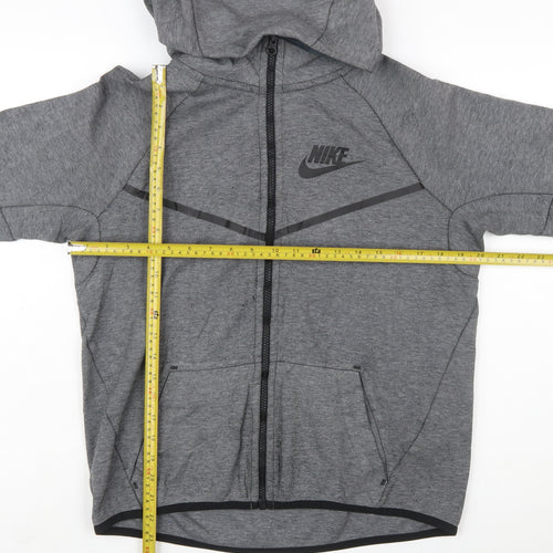 Nike Boys Grey Full Zip Hoodie XL 13-15 Years Hooded Sportswear