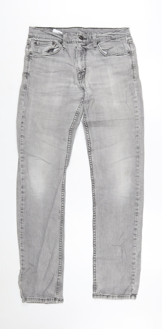 Levi's Mens Grey Straight Jeans W32 L34 Denim Cotton Blend