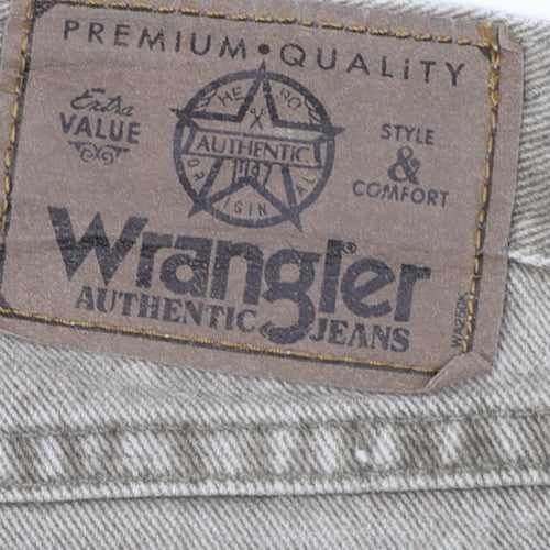 Wrangler Men Beige 38x32 Straight Fit Denim Jeans