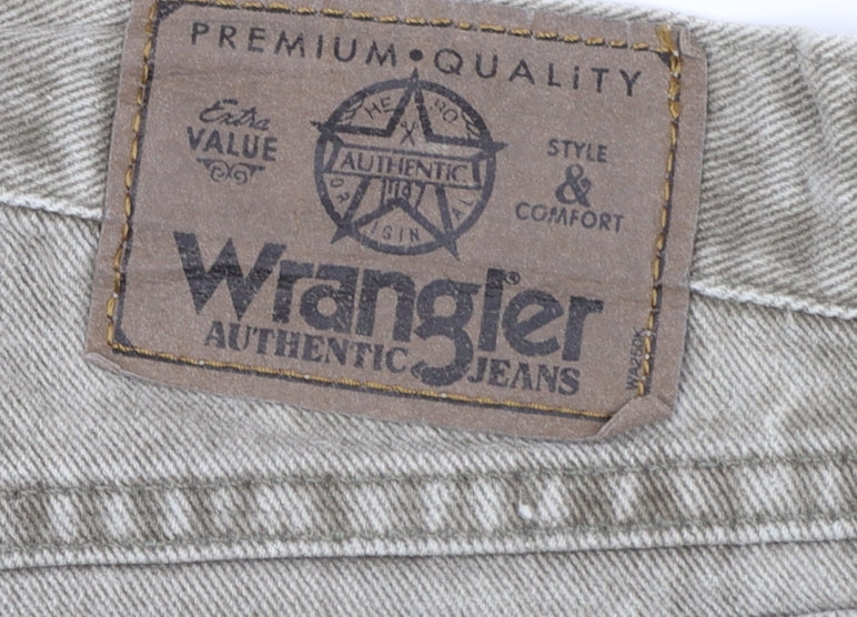 Wrangler Men Beige 38x32 Straight Fit Denim Jeans