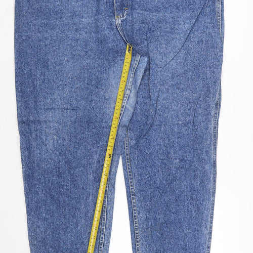 Lee Women Blue Vintage Stonewash Mom Jeans Size 22 High Rise Denim