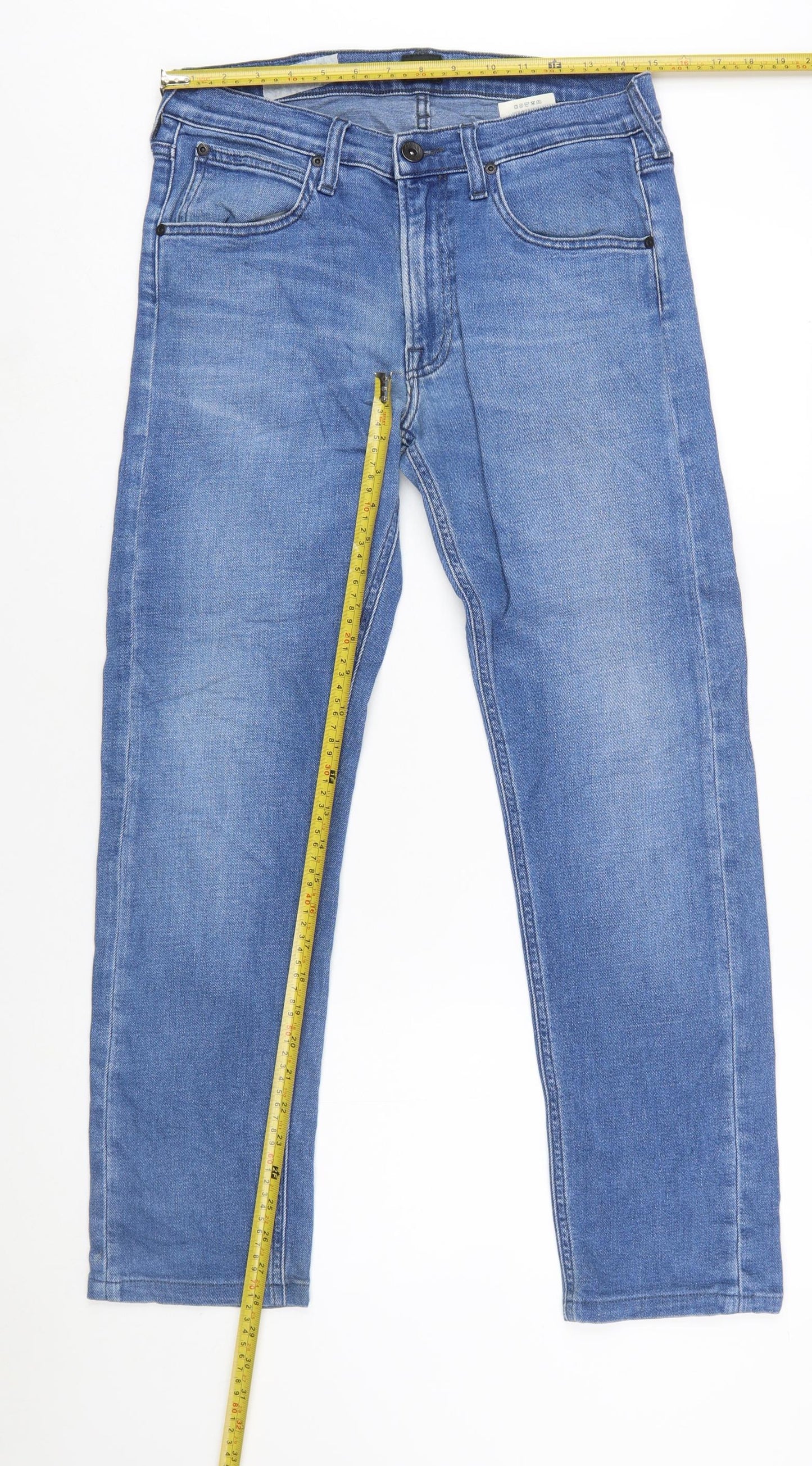 Lee Women Blue Daren Zip Fly Straight Leg Jeans Size 12 Regular