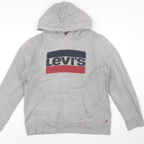 Levi's Men's Grey Logo Pullover Hoodie Size L
