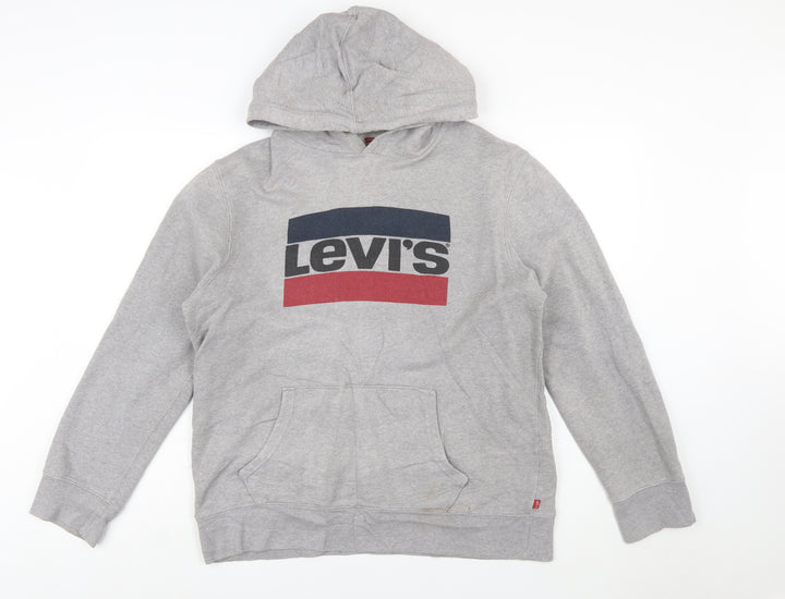 Levi's Men's Grey Logo Pullover Hoodie Size L