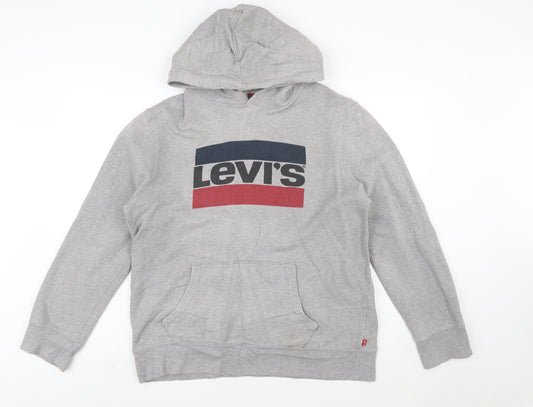 Levi's Men's Grey Logo Pullover Hoodie Size L