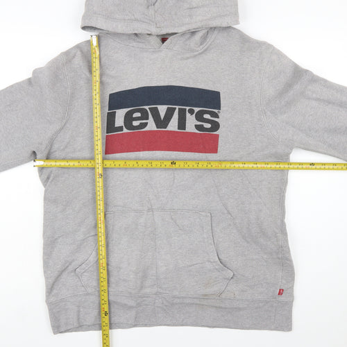 Levi's Men's Grey Logo Pullover Hoodie Size L