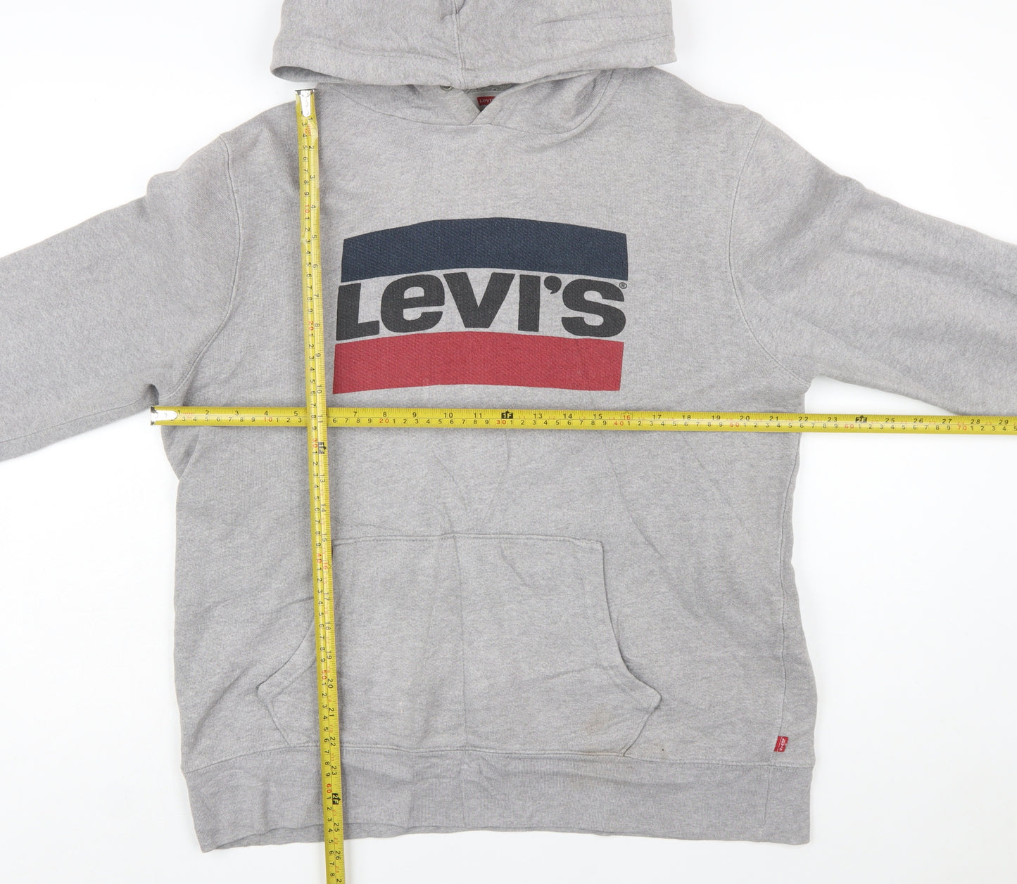 Levi's Men's Grey Logo Pullover Hoodie Size L