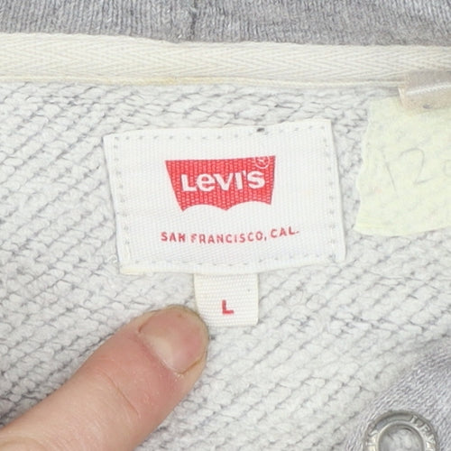 Levi's Men's Grey Logo Pullover Hoodie Size L