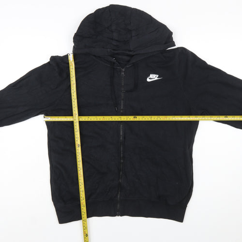 Nike Womens Black Full Zip Hoodie Medium Cotton Blend Sweatshirt