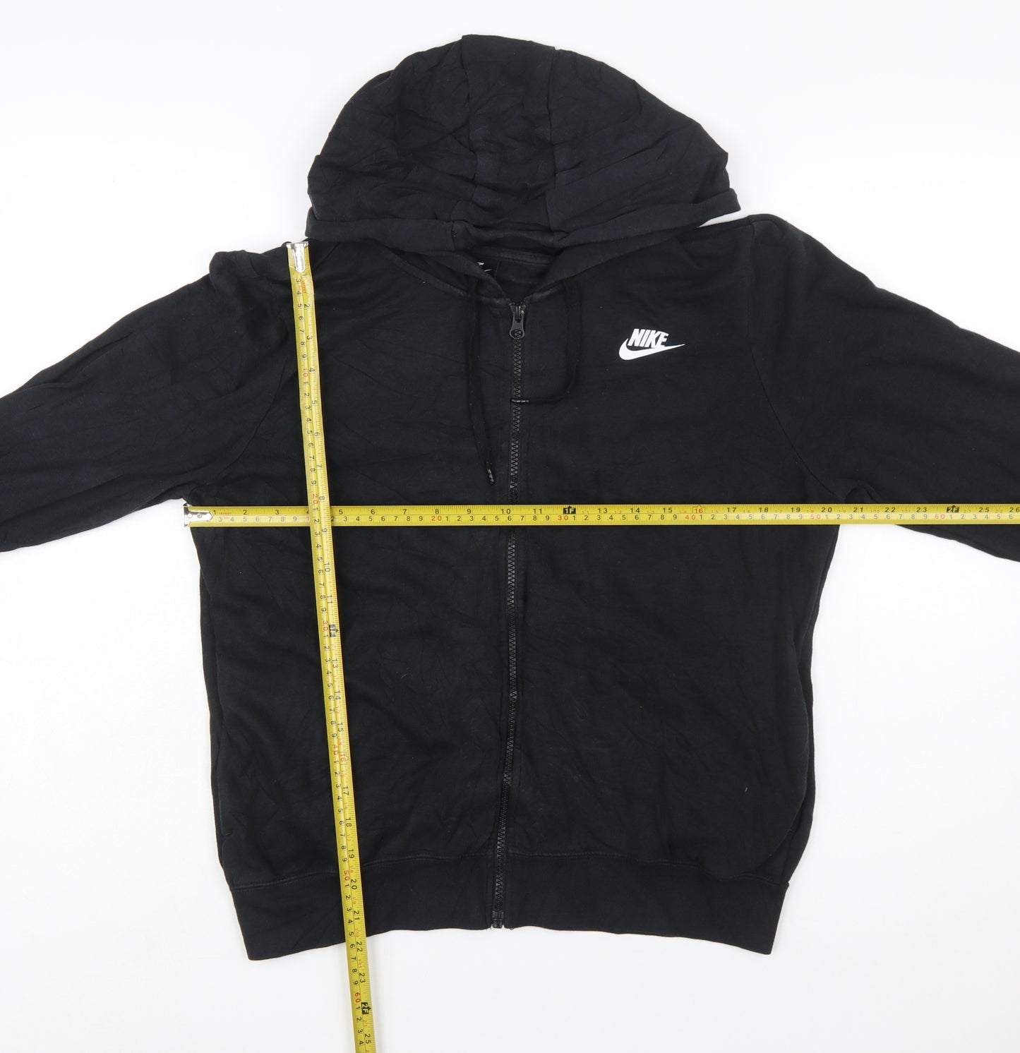 Nike Womens Black Full Zip Hoodie Medium Cotton Blend Sweatshirt