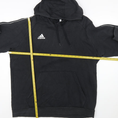 Adidas Men's Black 2XL Pullover Hoodie with Logo and Kangaroo Pocket
