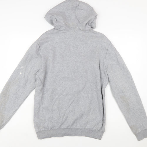 Napapijri Men's Grey Pullover Hoodie S Logo Outdoor Style