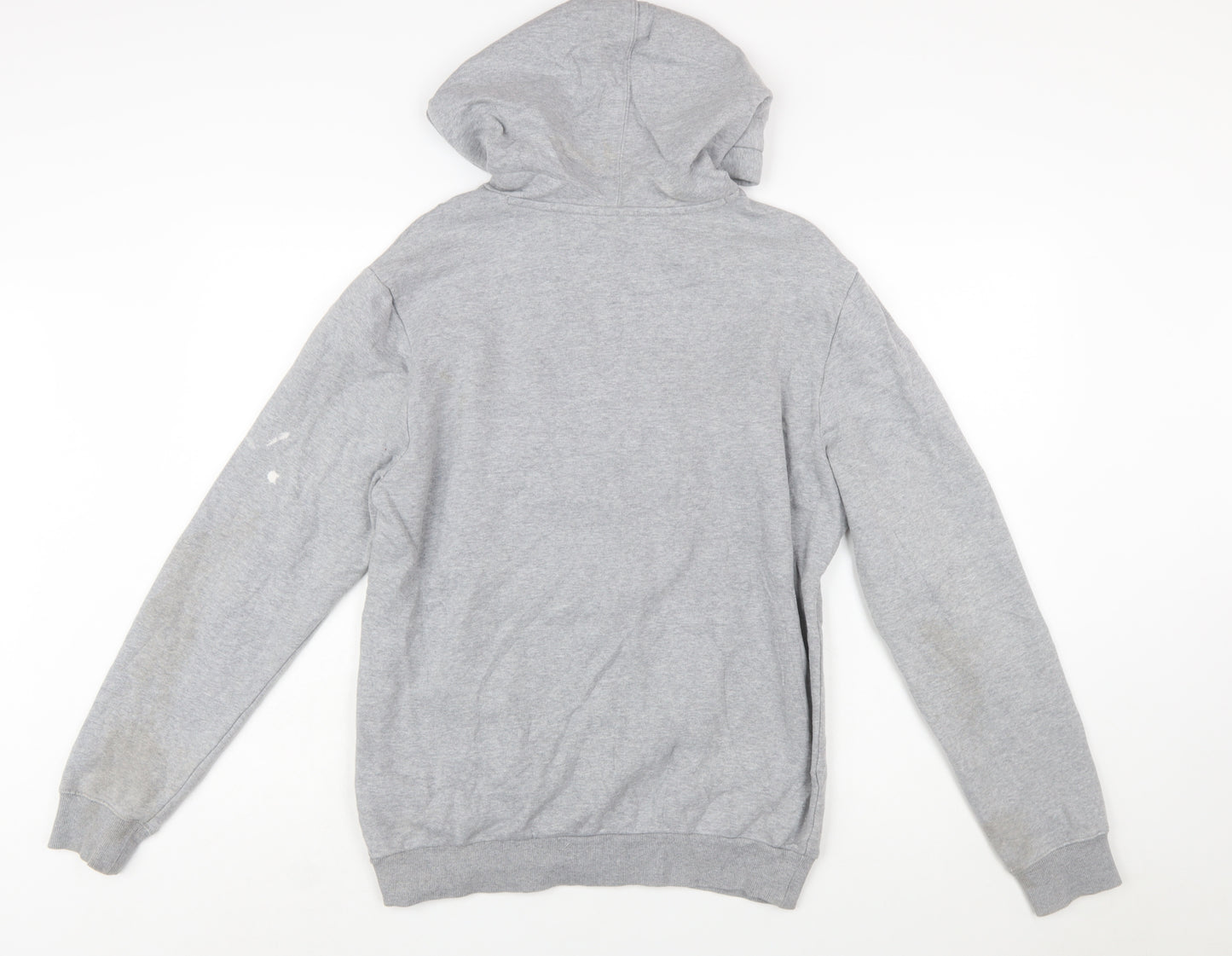 Napapijri Men's Grey Pullover Hoodie S Logo Outdoor Style